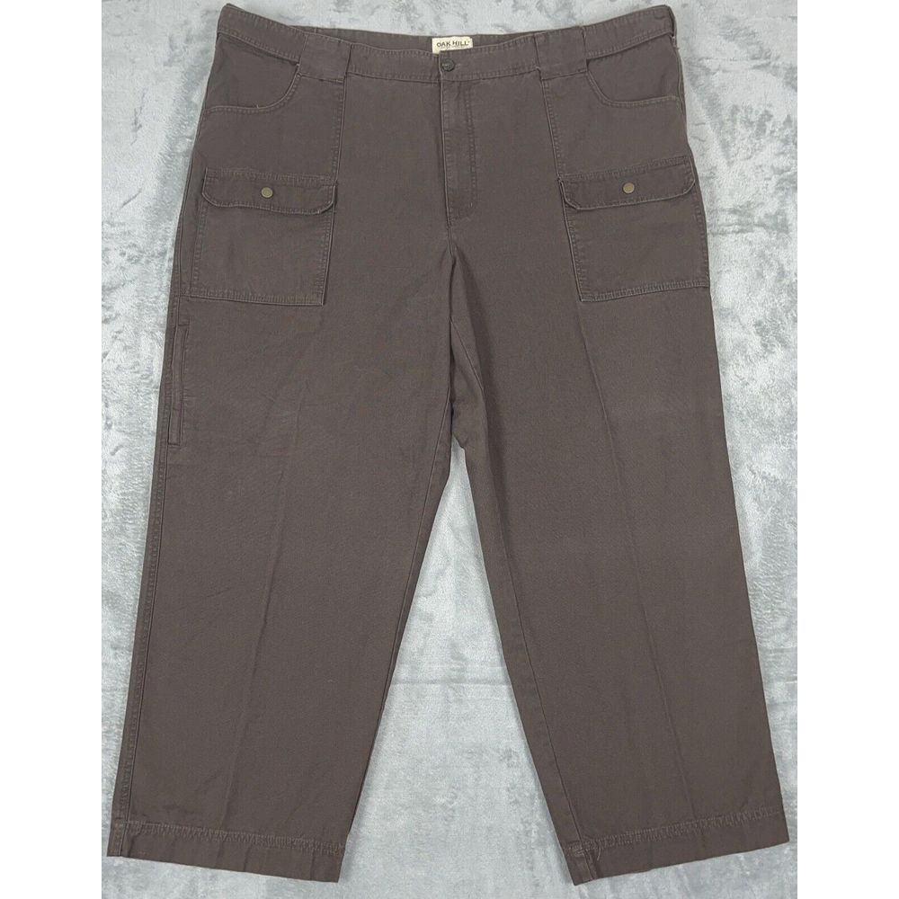 Oak Hill Heritage Collection Men's Work Pants Size 50x30 Brown Cargo Utility
